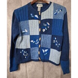 Vintage Cabin Creek Wood Toggle Patchwork Cardigan Womens XL Grandmacore